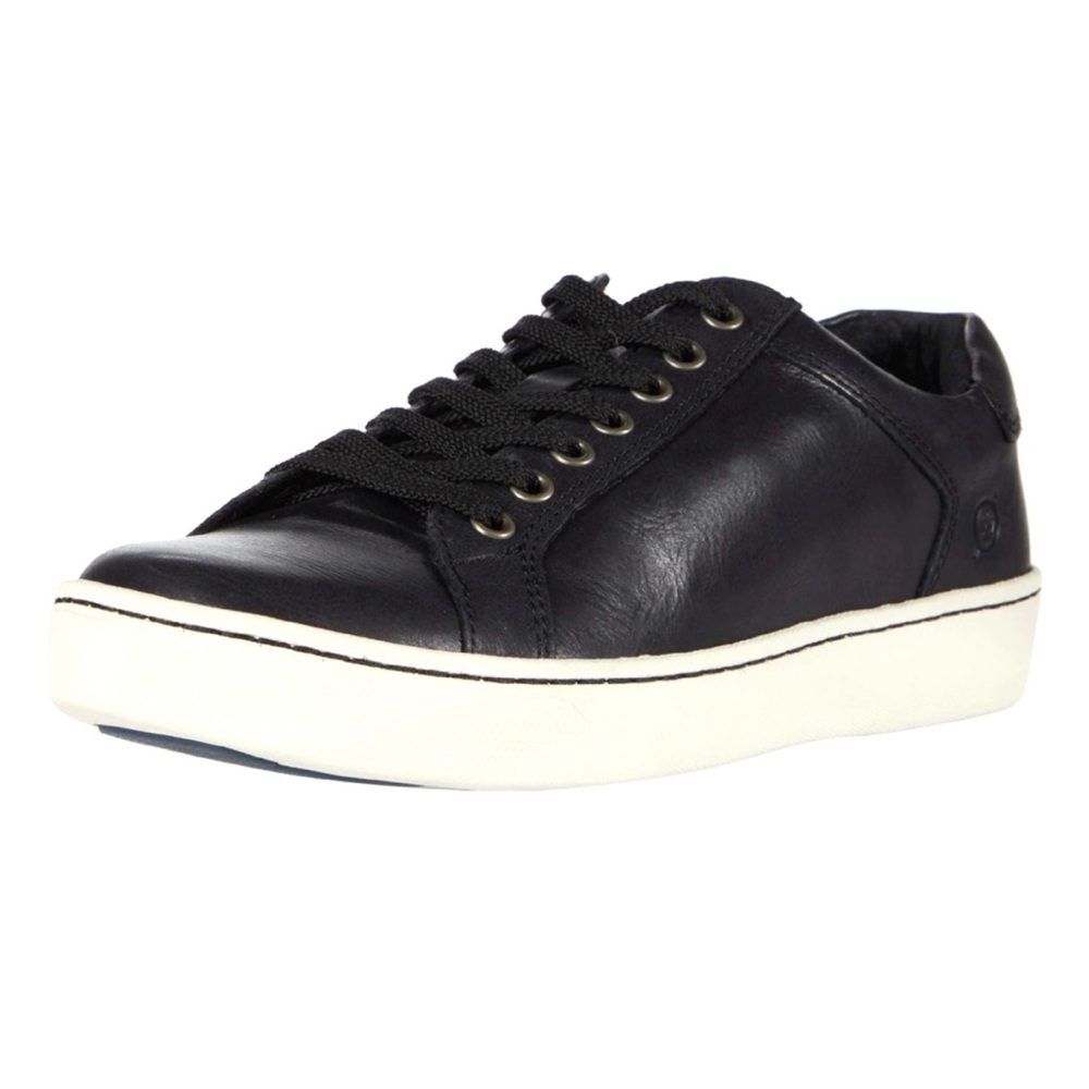 BORN WOMEN 8 SUR BLACK ALL LEATHER COMFORT SNEAKER LACE UP STREET WEAR GRUNGE